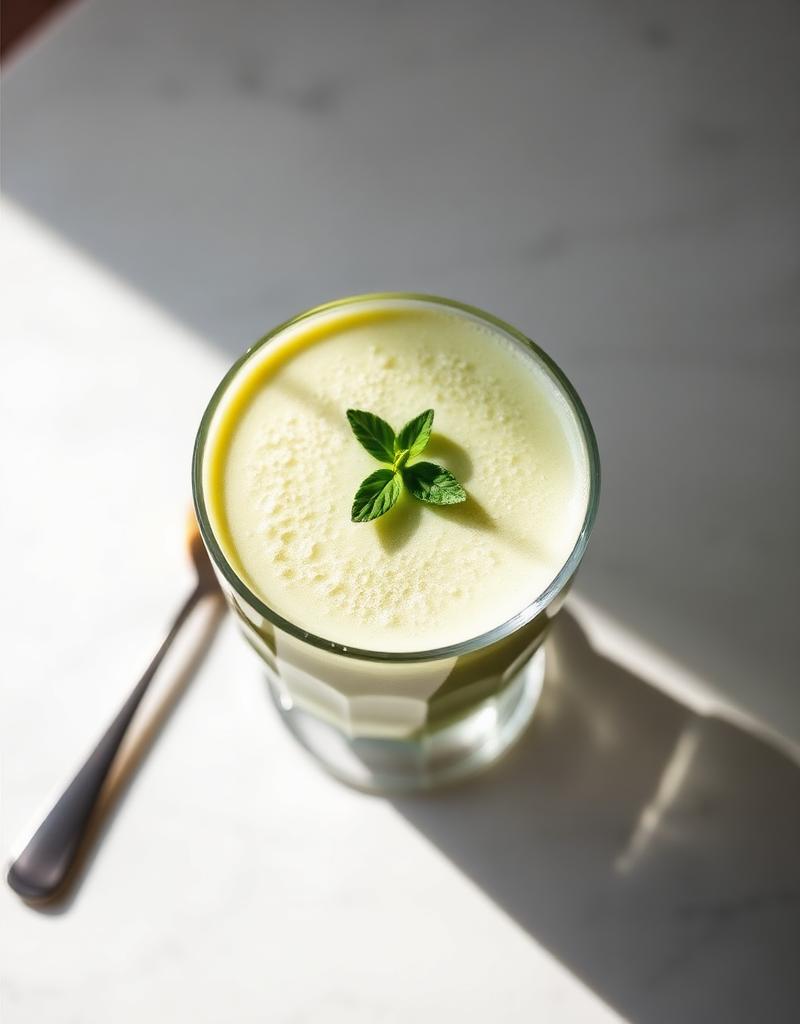 Cheesecake matcha green tea with creamy foam cap